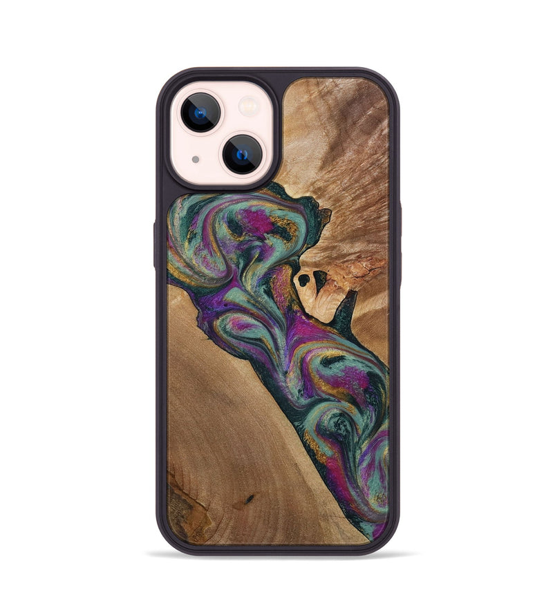 iPhone 14 Wood Phone Case - Desirae (Green, 800671)