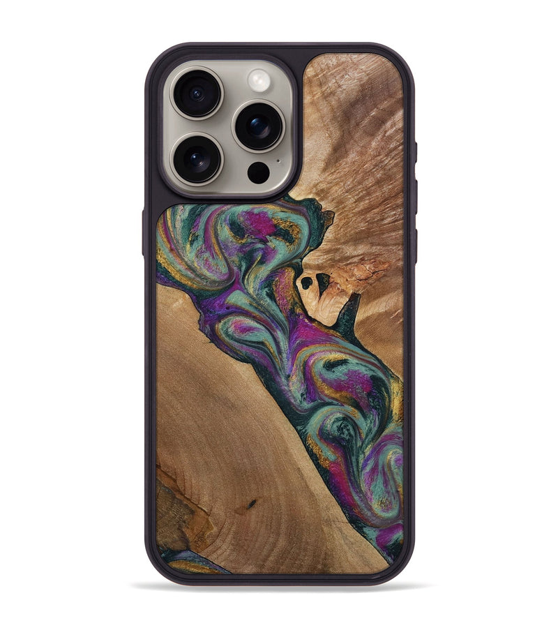 iPhone 15 Pro Max Wood Phone Case - Desirae (Green, 800671)