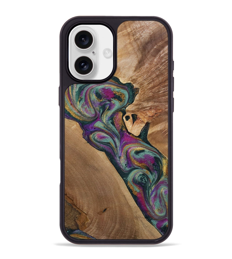 iPhone 16 Plus Wood Phone Case - Desirae (Green, 800671)