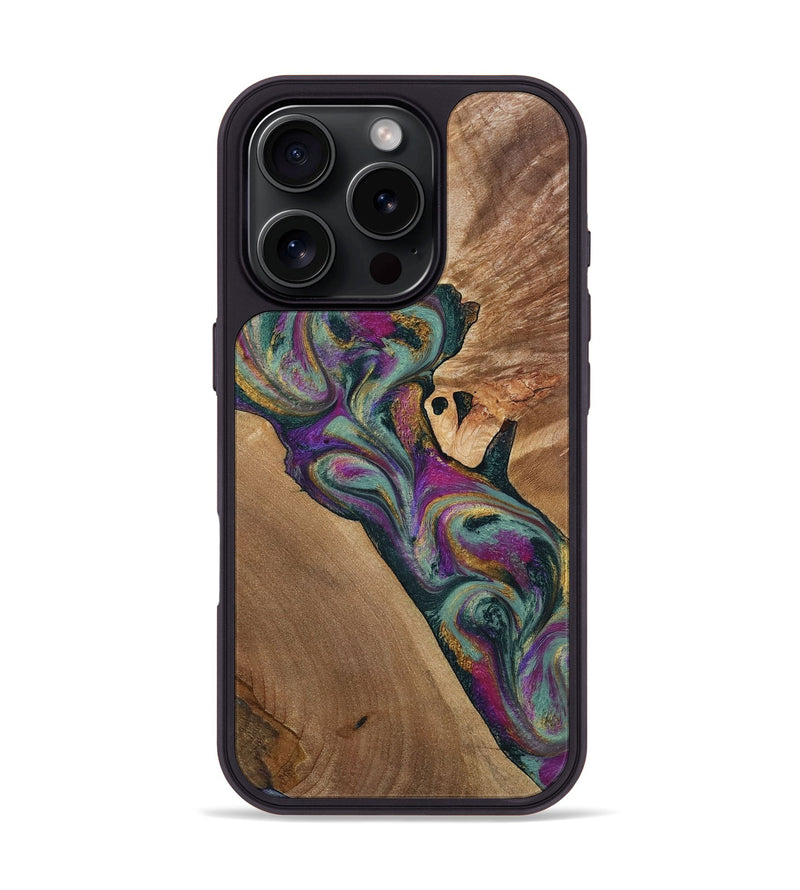 iPhone 16 Pro Wood Phone Case - Desirae (Green, 800671)