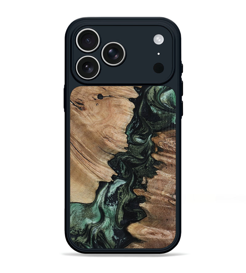 iPhone 17 Pro Max Wood Phone Case - Uriah (Green, 800674)