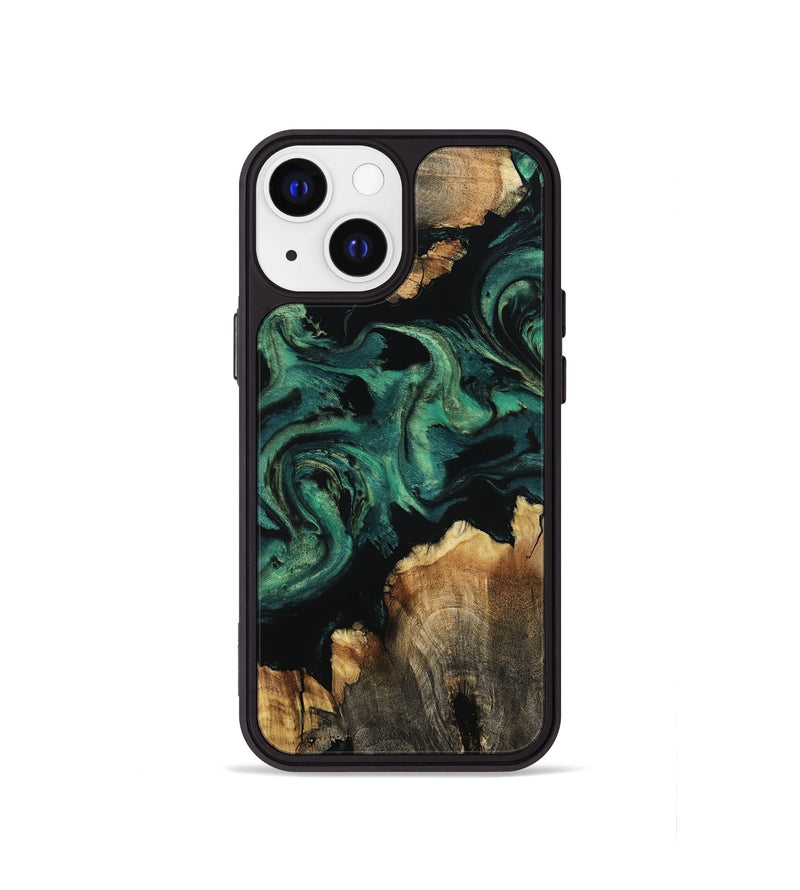 iPhone 13 mini Wood Phone Case - Lizeth (Green, 800676)