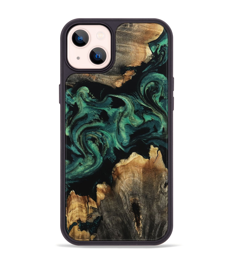 iPhone 14 Plus Wood Phone Case - Lizeth (Green, 800676)