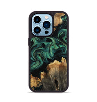 iPhone 14 Pro Wood Phone Case - Lizeth (Green, 800676)