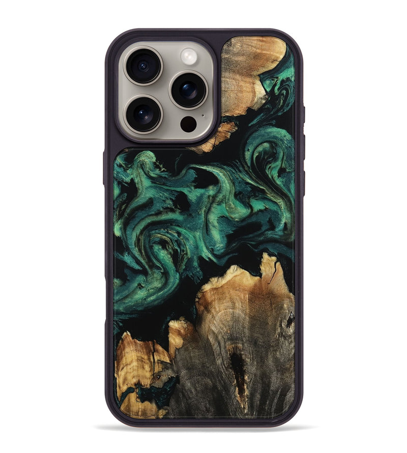 iPhone 16 Pro Max Wood Phone Case - Lizeth (Green, 800676)