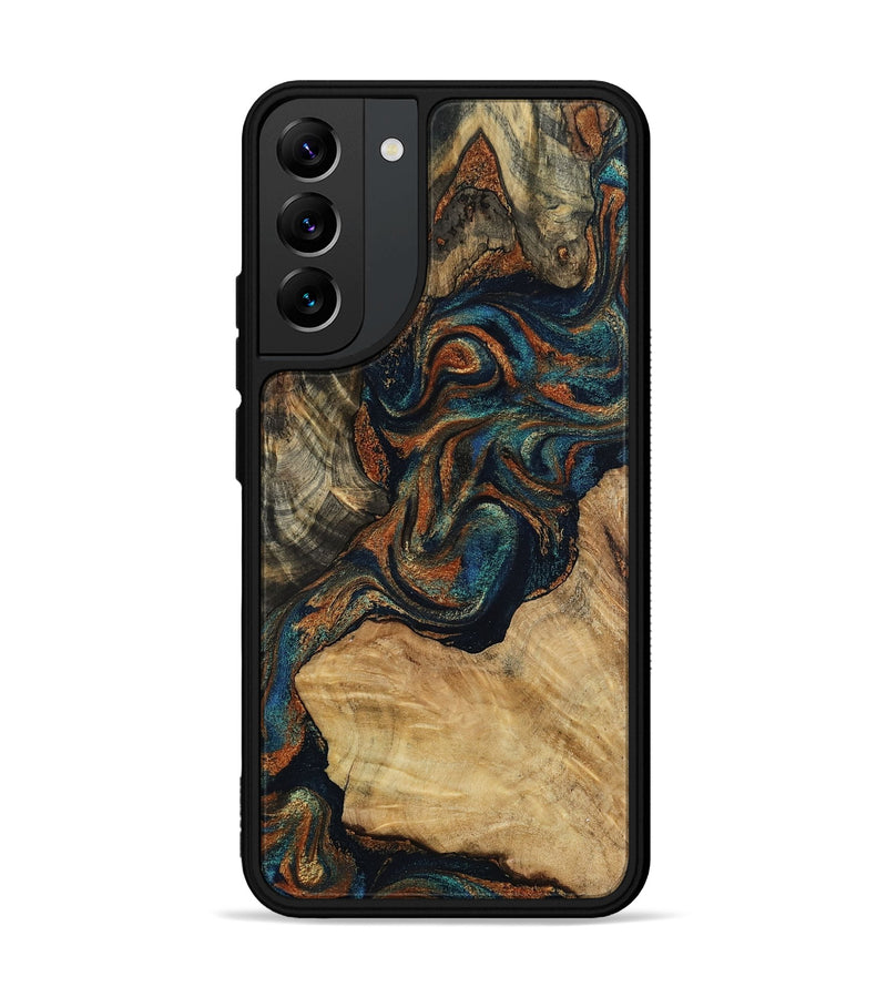 Galaxy S22 Plus Wood Phone Case - Eli (Teal & Gold, 800677)