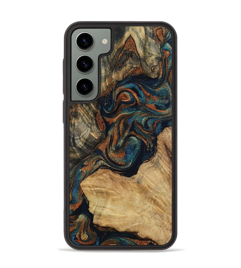 Galaxy S23 Plus Wood Phone Case - Eli (Teal & Gold, 800677)