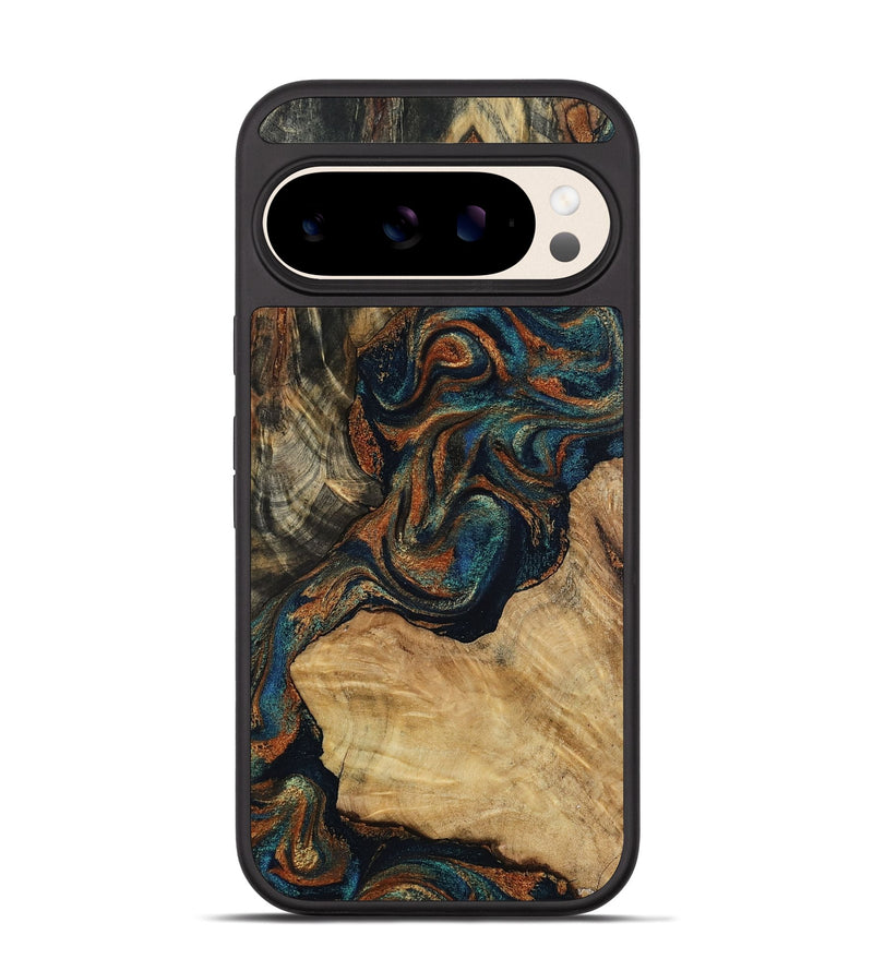 Pixel 10 Wood Phone Case - Eli (Teal & Gold, 800677)
