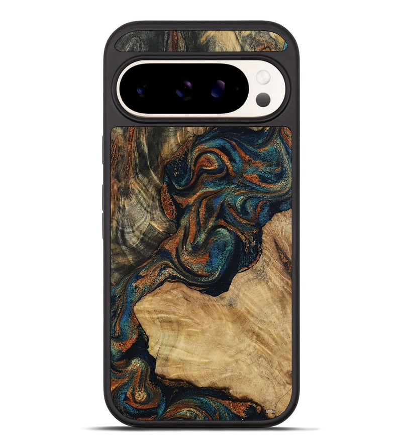 Pixel 10 Pro XL Wood Phone Case - Eli (Teal & Gold, 800677)