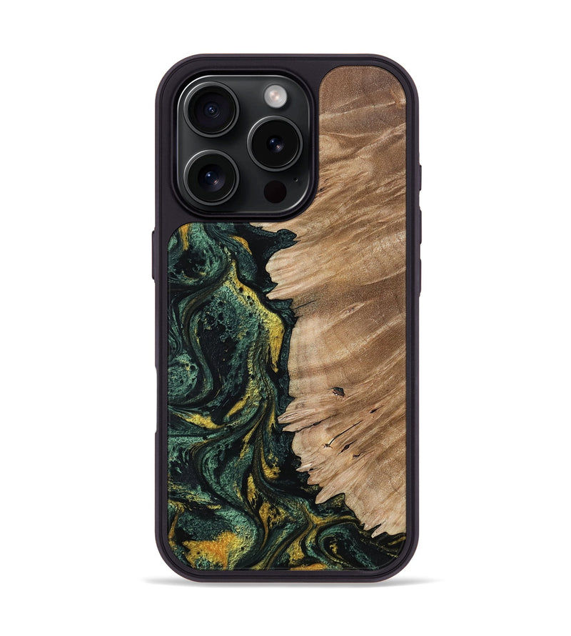 iPhone 16 Pro Wood Phone Case - Madilyn (Green, 800681)
