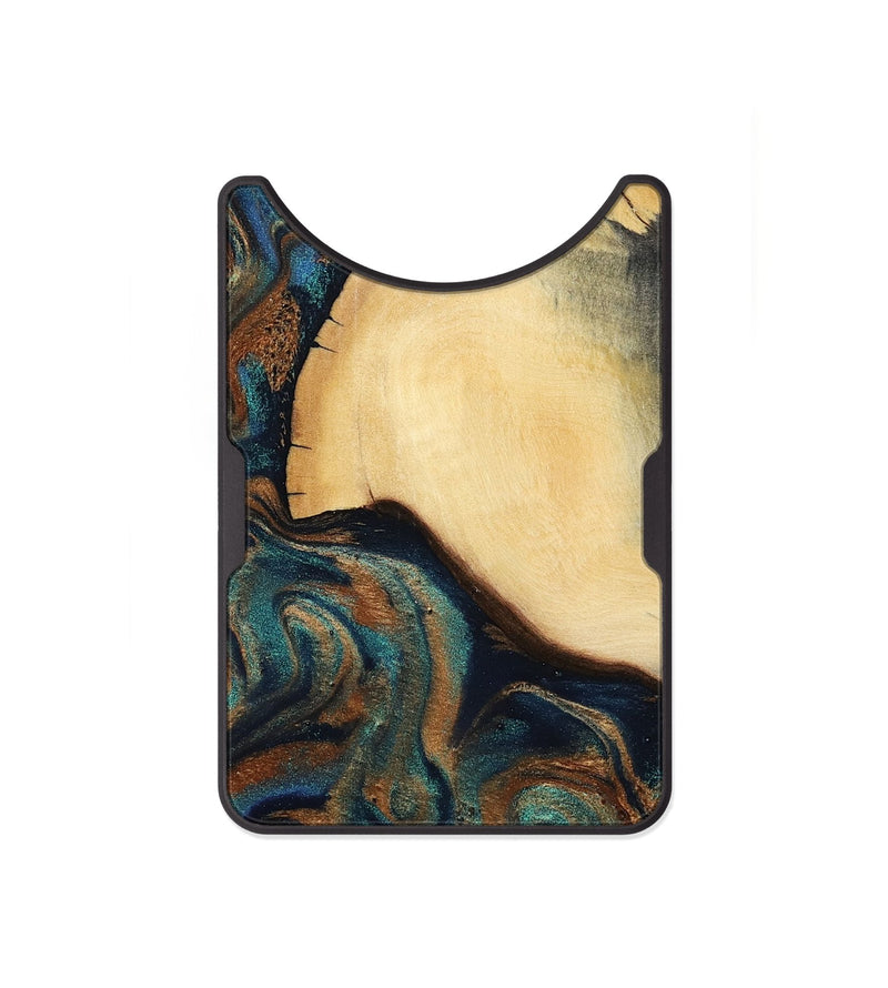 Alloy Wood Wallet - Verda (Teal & Gold, 800682)