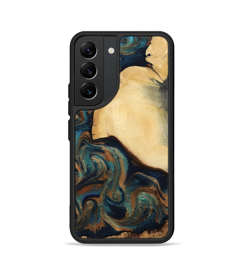 Galaxy S22 Wood Phone Case - Verda (Teal & Gold, 800682)