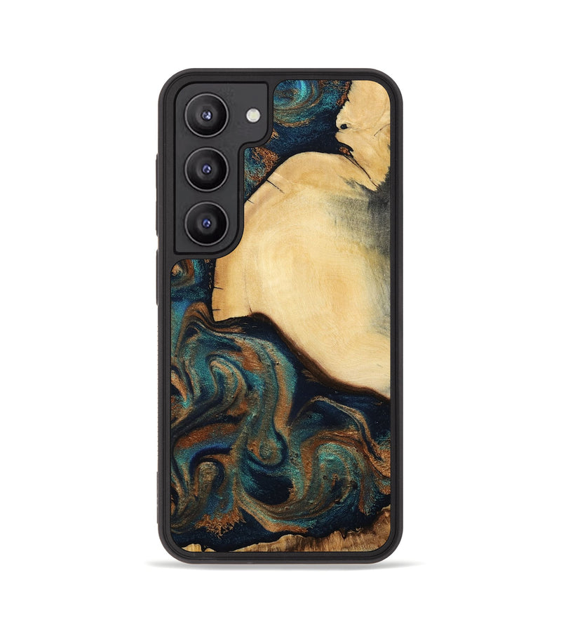 Galaxy S23 Wood Phone Case - Verda (Teal & Gold, 800682)