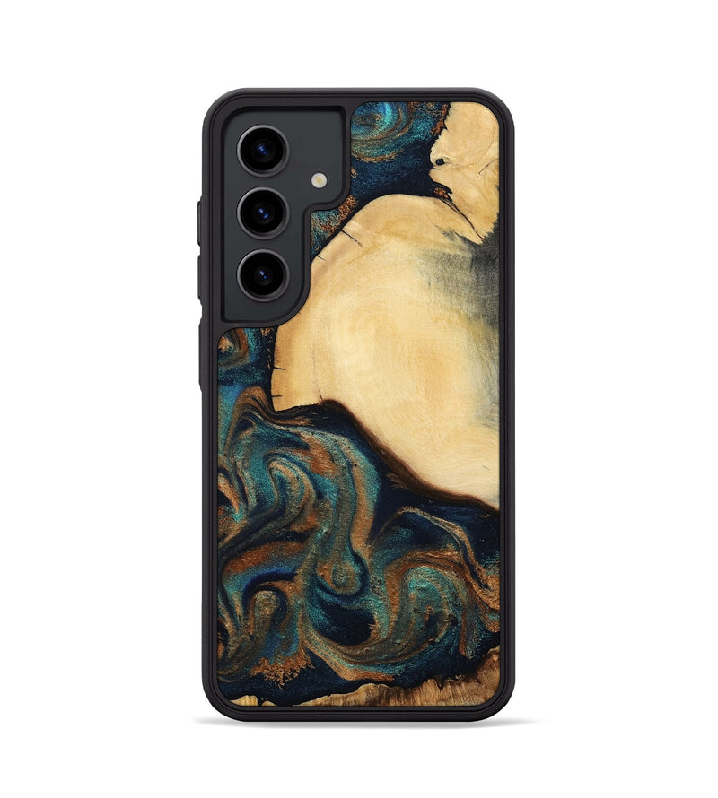 Galaxy S24 Wood Phone Case - Verda (Teal & Gold, 800682)