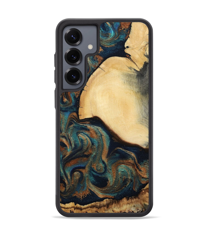 Galaxy S25 Plus Wood Phone Case - Verda (Teal & Gold, 800682)