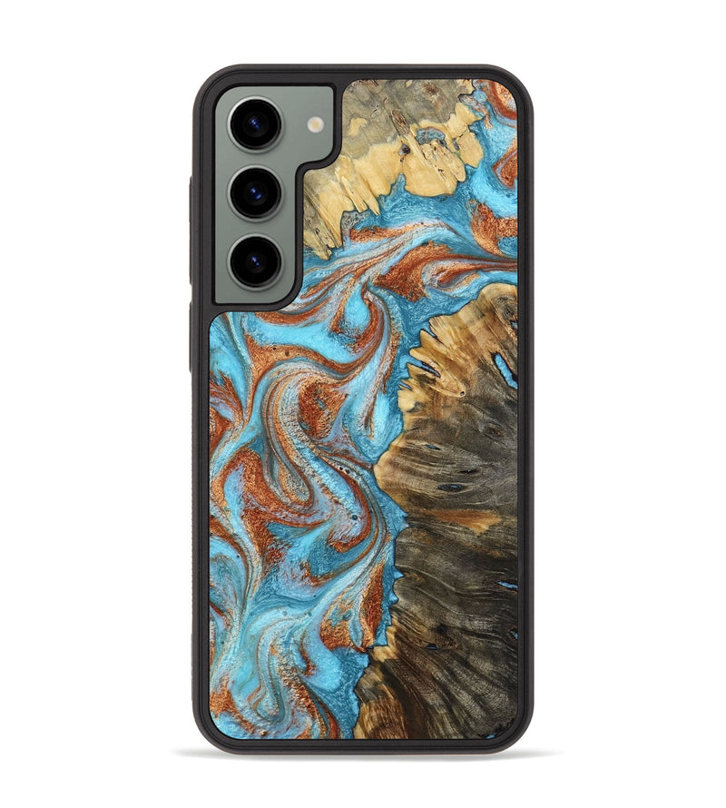Galaxy S23 Plus Wood Phone Case - Saniya (Teal & Gold, 800683)
