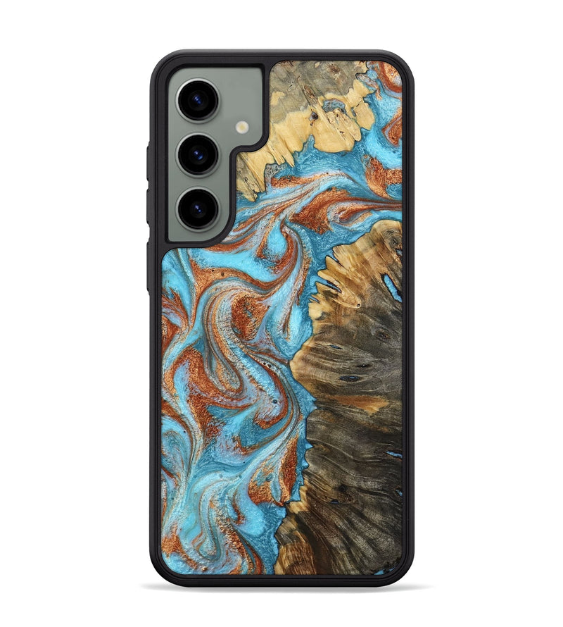 Galaxy S24 Plus Wood Phone Case - Saniya (Teal & Gold, 800683)