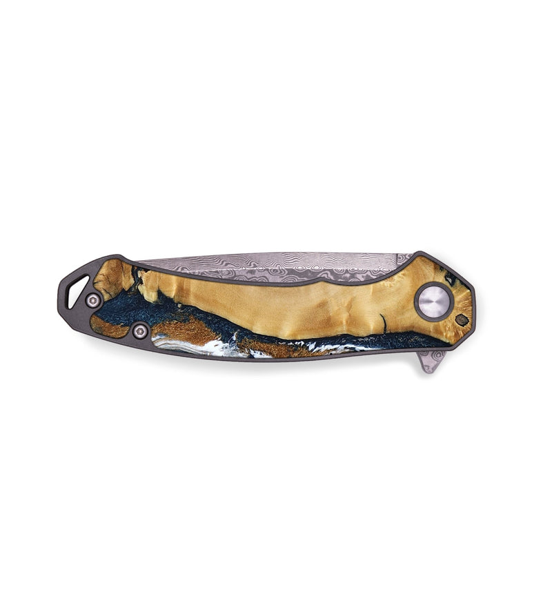 EDC Wood Pocket Knife - Mylo (Teal & Gold, 800684)