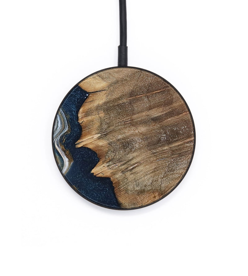 Circle Wood Wireless Charger - Whitley (Teal & Gold, 800685)