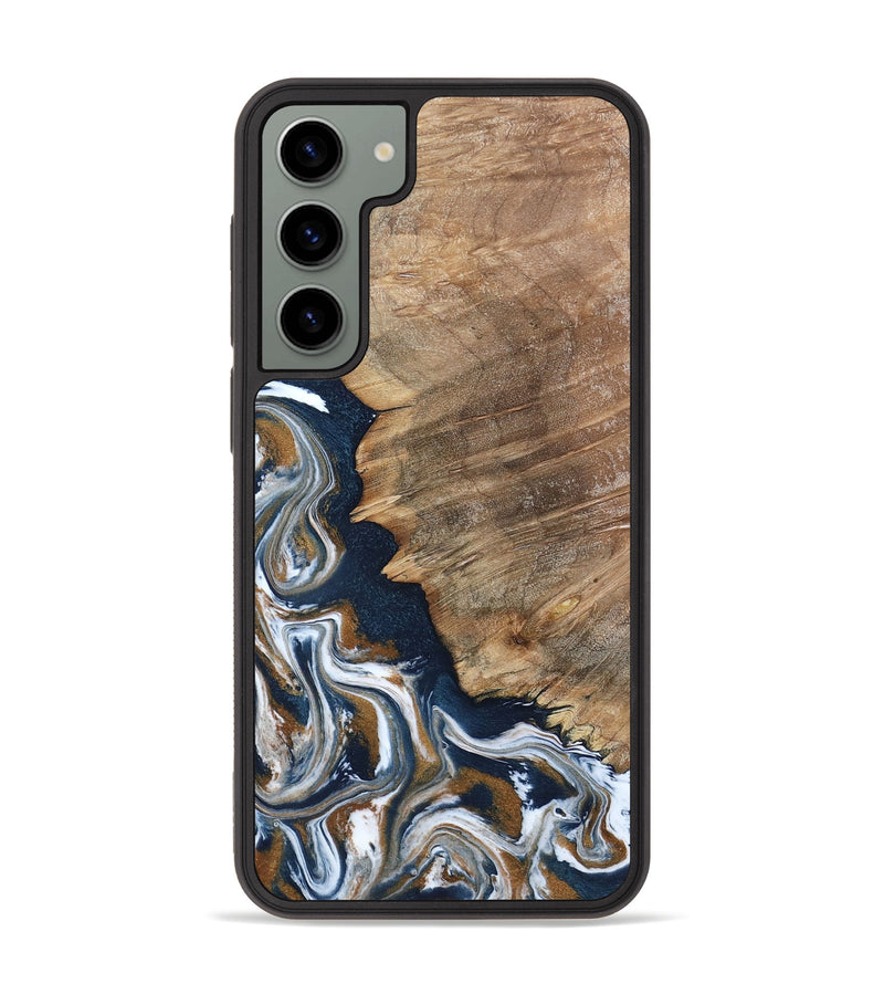 Galaxy S23 Plus Wood Phone Case - Whitley (Teal & Gold, 800685)