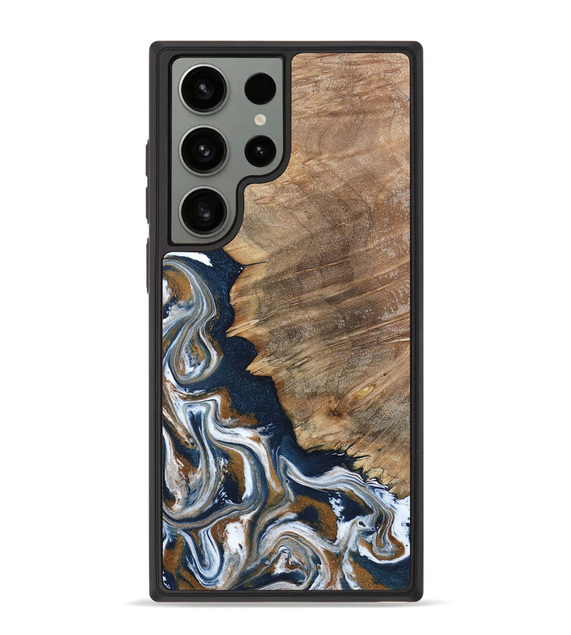 Galaxy S23 Ultra Wood Phone Case - Whitley (Teal & Gold, 800685)