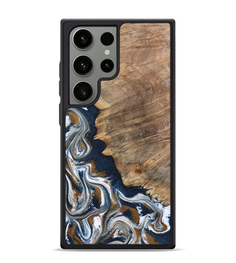 Galaxy S24 Ultra Wood Phone Case - Whitley (Teal & Gold, 800685)