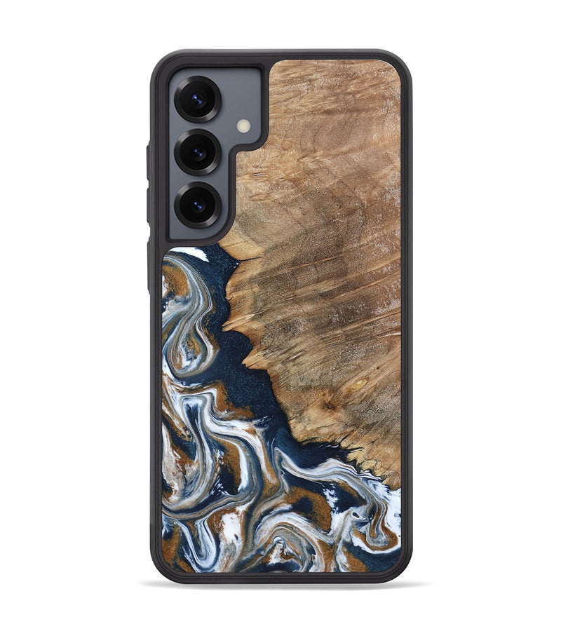 Galaxy S25 Plus Wood Phone Case - Whitley (Teal & Gold, 800685)