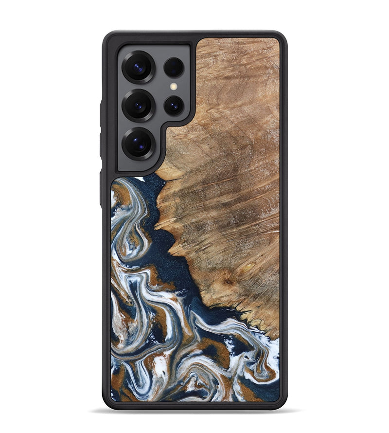 Galaxy S25 Ultra Wood Phone Case - Whitley (Teal & Gold, 800685)