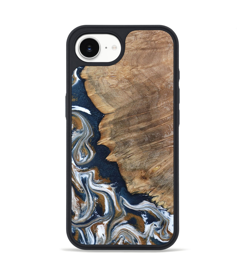 iPhone 16e Wood Phone Case - Whitley (Teal & Gold, 800685)