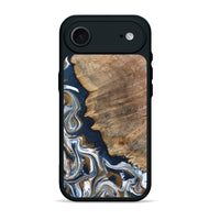 iPhone 17 Air Wood Phone Case - Whitley (Teal & Gold, 800685)