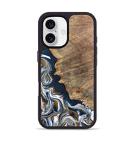 iPhone 17 Wood Phone Case - Whitley (Teal & Gold, 800685)