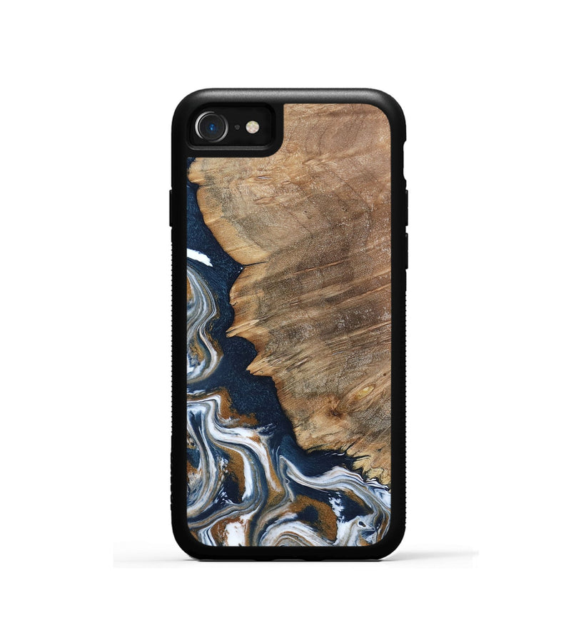 iPhone SE Wood Phone Case - Whitley (Teal & Gold, 800685)