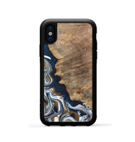 iPhone Xs Wood Phone Case - Whitley (Teal & Gold, 800685)
