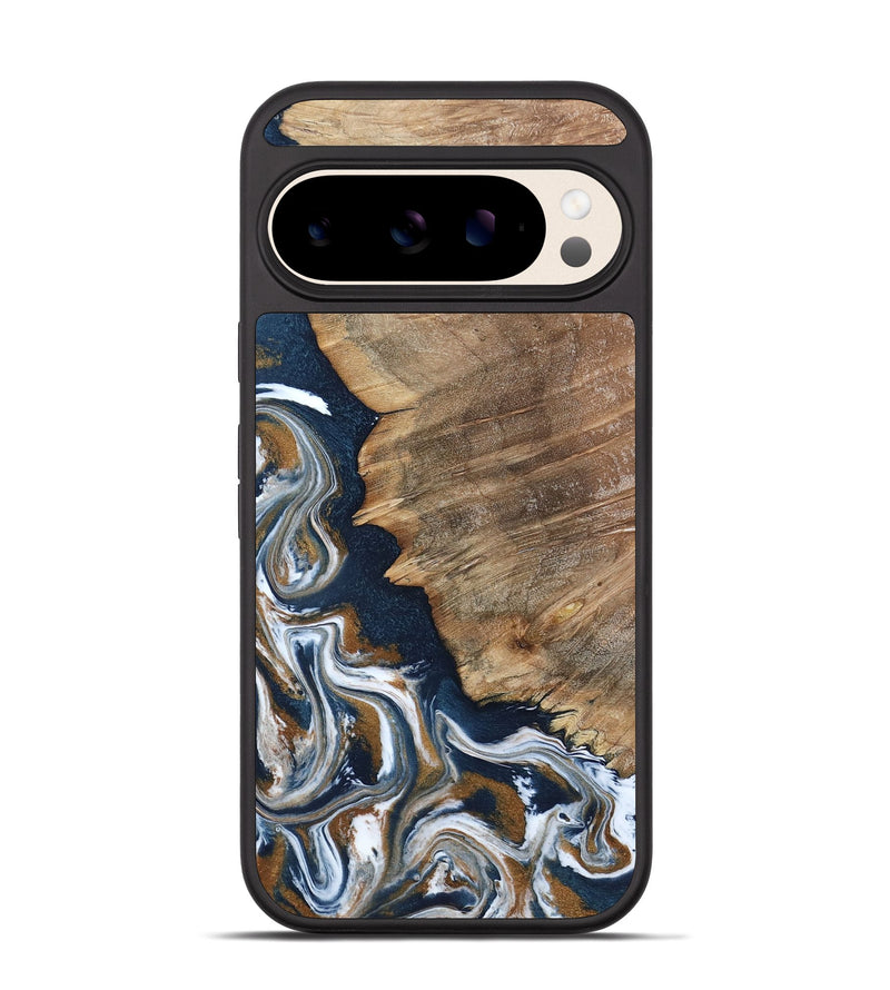 Pixel 10 Wood Phone Case - Whitley (Teal & Gold, 800685)