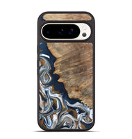 Pixel 9 Pro Wood Phone Case - Whitley (Teal & Gold, 800685)