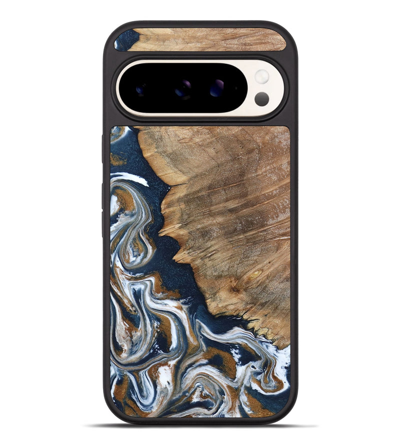 Pixel 9 Pro XL Wood Phone Case - Whitley (Teal & Gold, 800685)