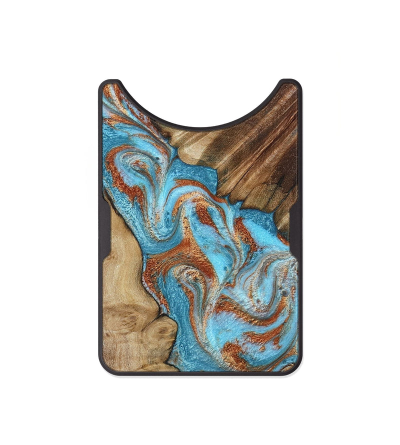 Alloy Wood Wallet - Nori (Teal & Gold, 800686)