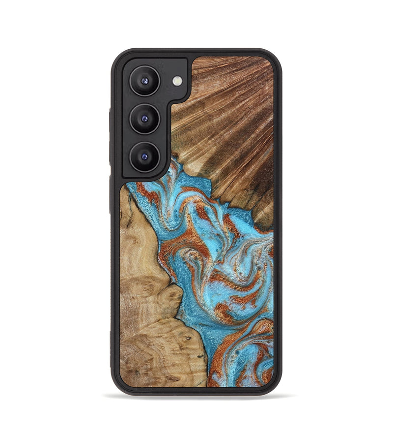 Galaxy S23 Wood Phone Case - Nori (Teal & Gold, 800686)