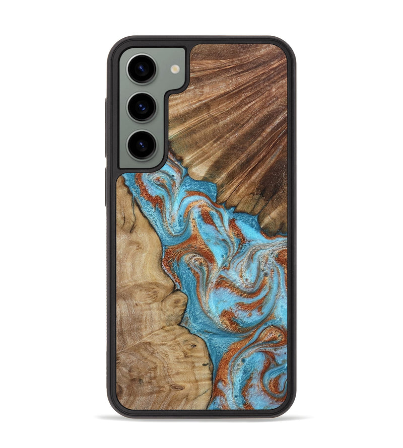 Galaxy S23 Plus Wood Phone Case - Nori (Teal & Gold, 800686)