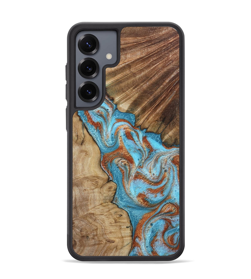 Galaxy S25 Plus Wood Phone Case - Nori (Teal & Gold, 800686)