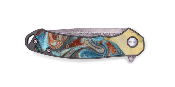 EDC Wood Pocket Knife - Dorian (Teal & Gold, 800690)