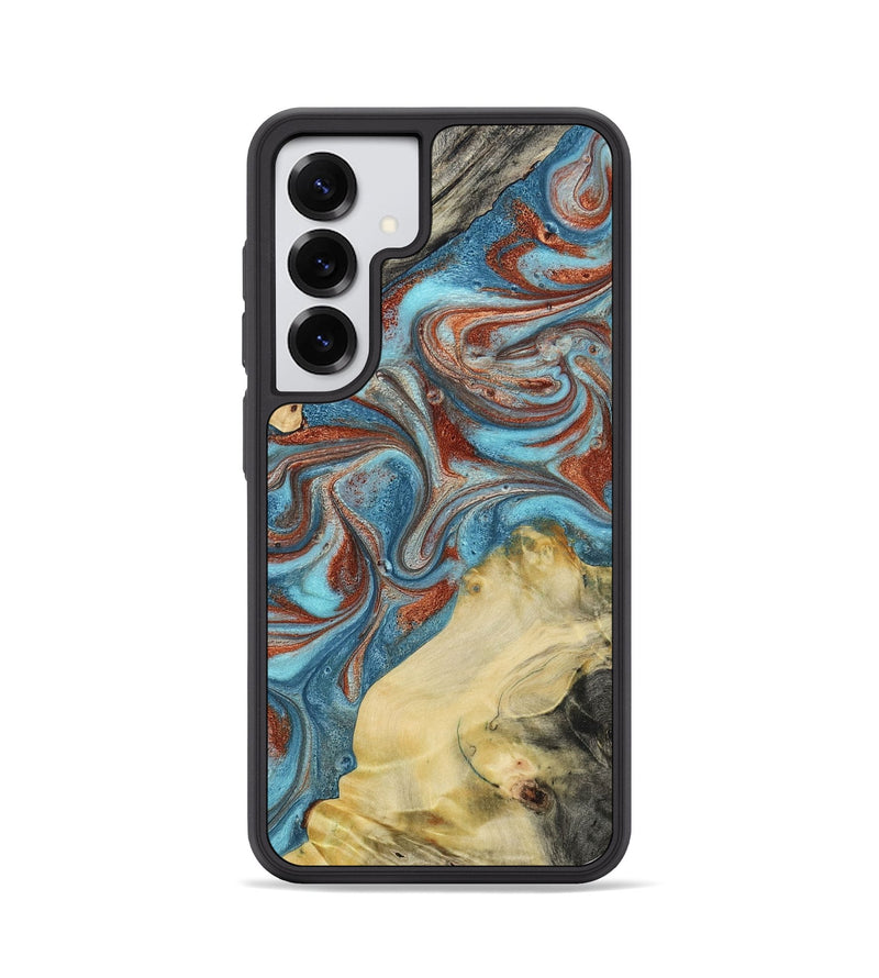 Galaxy S25 Wood Phone Case - Dorian (Teal & Gold, 800690)