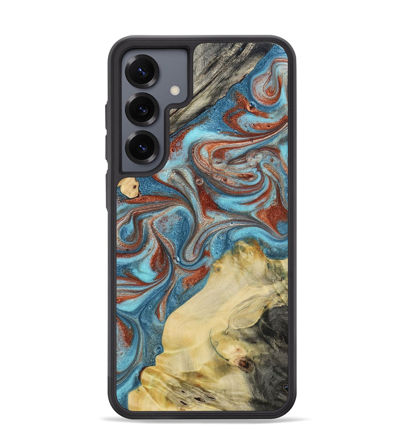 Galaxy S25 Plus Wood Phone Case - Dorian (Teal & Gold, 800690)