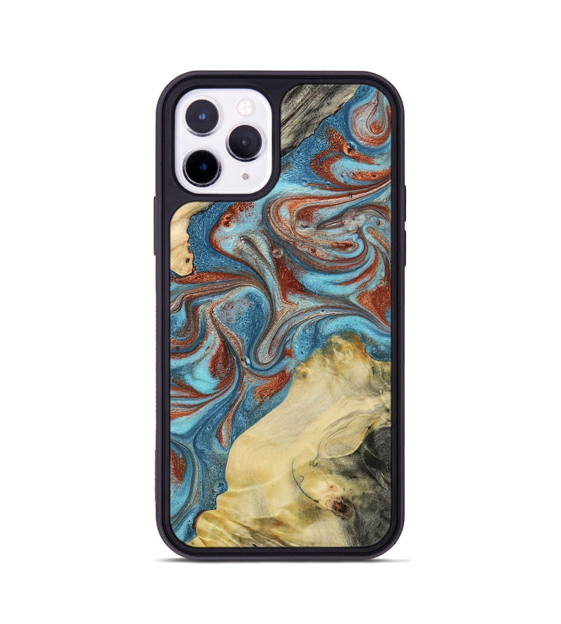 iPhone 11 Pro Wood Phone Case - Dorian (Teal & Gold, 800690)