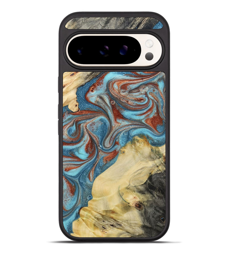 Pixel 10 Pro XL Wood Phone Case - Dorian (Teal & Gold, 800690)