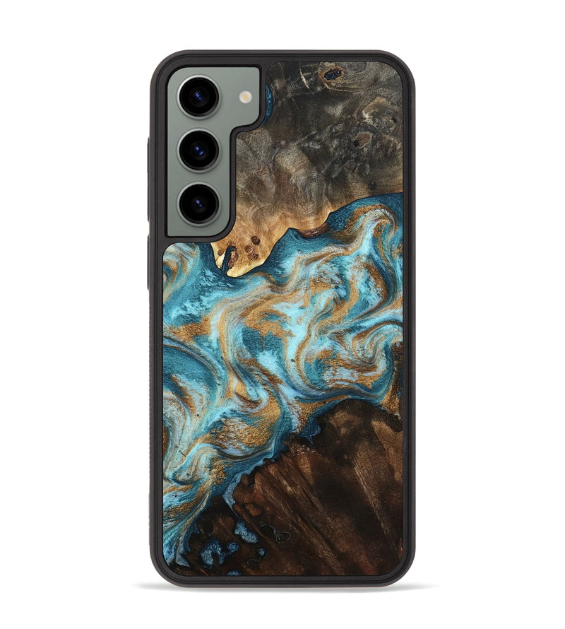Galaxy S23 Plus Wood Phone Case - Dominic (Teal & Gold, 800692)