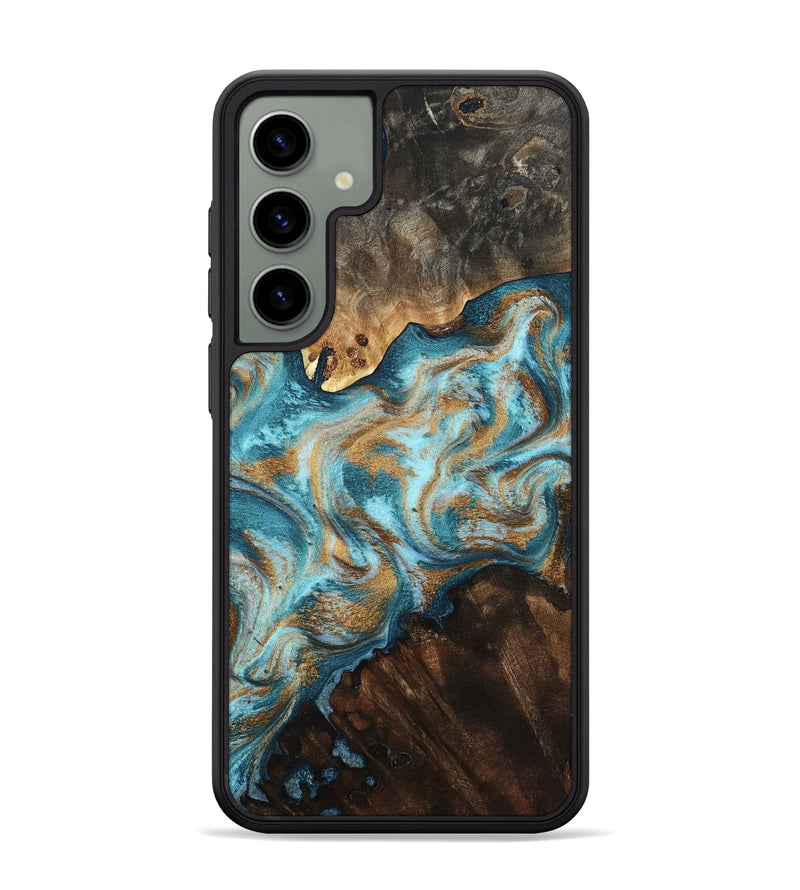 Galaxy S24 Plus Wood Phone Case - Dominic (Teal & Gold, 800692)