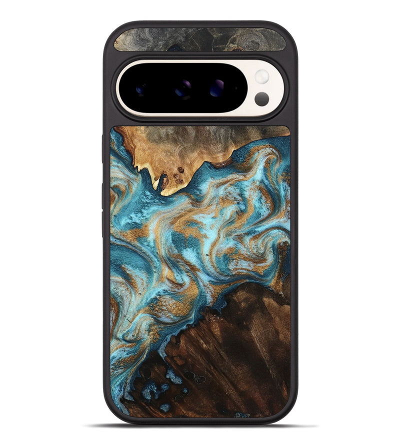 Pixel 9 Pro XL Wood Phone Case - Dominic (Teal & Gold, 800692)