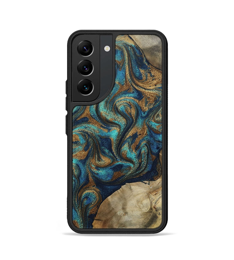 Galaxy S22 Wood Phone Case - Rodolfo (Teal & Gold, 800693)