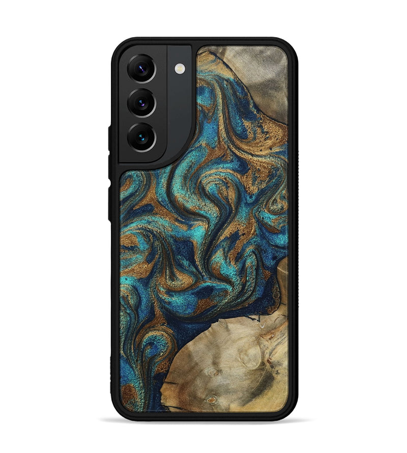 Galaxy S22 Plus Wood Phone Case - Rodolfo (Teal & Gold, 800693)